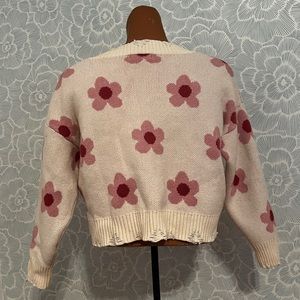 altrd state cropped sweater, women’s xs used like new. pink and white/cream